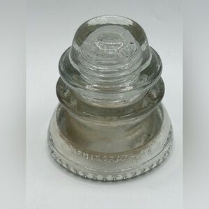 Vintage Hemingray 42 Clear Glass Electric Telephone Telegraph Pole Insulator 4"